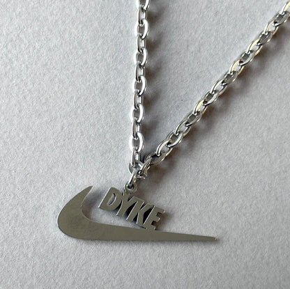 DYKE Necklace lesbian pride necklace steel